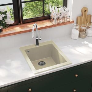 vidaXL Fregadero de cocina de granito con un seno beige