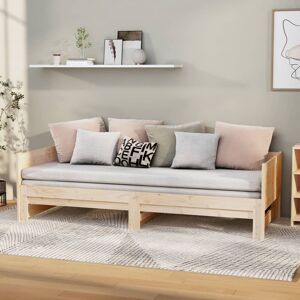 vidaXL Sofá cama extraíble madera maciza de pino 2x(80x200) cm