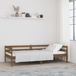 vidaXL Sofá cama de madera maciza de pino marrón miel 80x200 cm