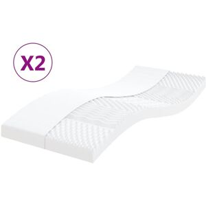 vidaXL Colchones de espuma 2 uds 7 zonas dureza 20 ILD 100x200 cm