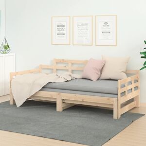 vidaXL Sofá cama extraíble madera maciza de pino 2x(80x200) cm