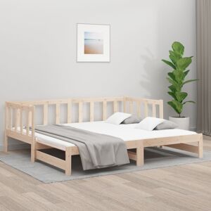 vidaXL Sofá cama extraíble madera maciza de pino 2x(90x190) cm