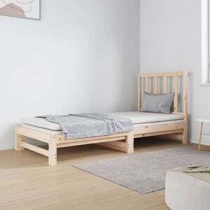 vidaXL Sofá cama extraíble madera maciza de pino 2x(90x190) cm