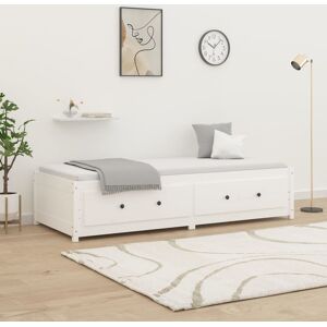 vidaXL Sofá cama de madera maciza de pino blanco 90x190 cm