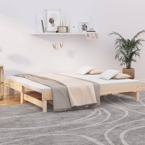 vidaXL Sofá cama extraíble madera maciza de pino 2x(90x190) cm