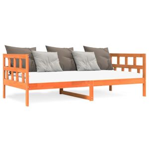 vidaXL Sofá cama de madera maciza de pino marrón cera 80x200 cm