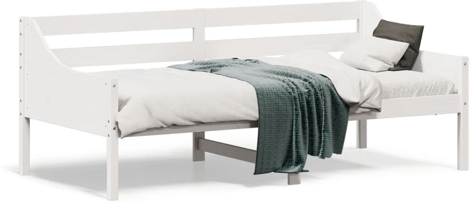 vidaXL Sofá cama madera maciza de pino blanco 90x190 cm