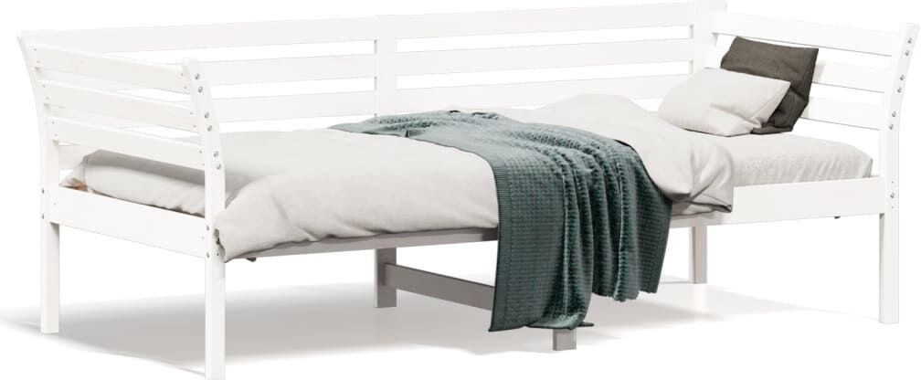 vidaXL Sofá cama madera maciza de pino blanco 90x190 cm