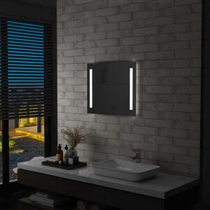 vidaXL Espejo de pared de baño con LED 60x50 cm