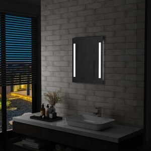 vidaXL Espejo de pared de baño con LED y estante 50x70 cm