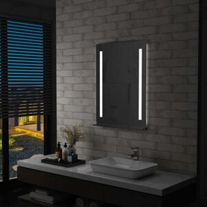 vidaXL Espejo de pared de baño con LED y estante 60x80 cm