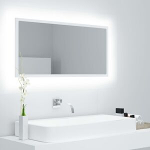 vidaXL Espejo de baño LED acrílico blanco 90x8,5x37 cm