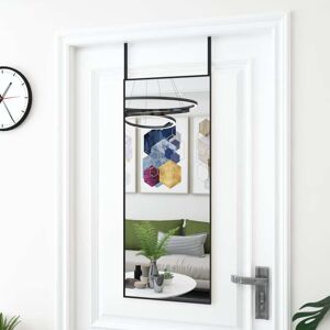 vidaXL Espejo de puerta cristal y aluminio negro 40x100 cm