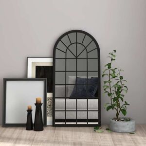vidaXL Espejo hierro negro para uso interior 90x45 cm