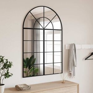 vidaXL Espejo de pared arco de hierro negro 80x120 cm