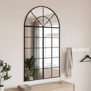 vidaXL Espejo de pared arco de hierro negro 80x140 cm