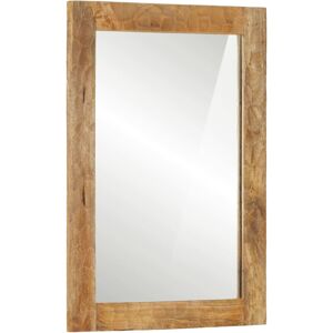 vidaXL Espejo de baño madera maciza de acacia y vidrio 50x70x2,5 cm