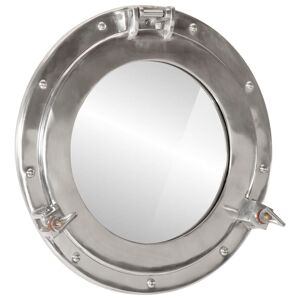 vidaXL Espejo de ojo de buey de pared aluminio y vidrio Ø38 cm