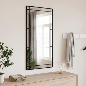 vidaXL Espejo de pared rectangular de hierro negro 50x100 cm