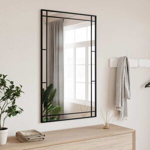 vidaXL Espejo de pared rectangular de hierro negro 60x100 cm