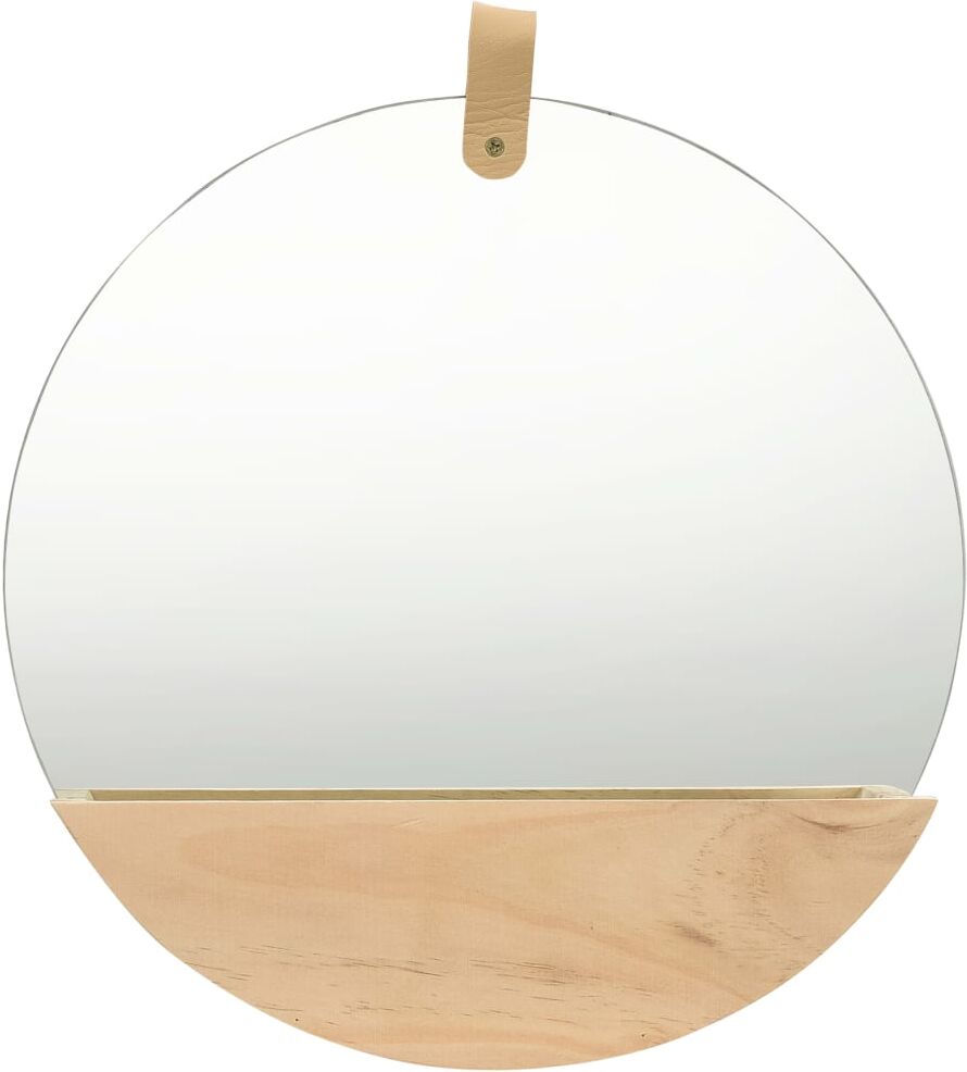 vidaXL Espejo de pared de madera maciza de pino 35 cm