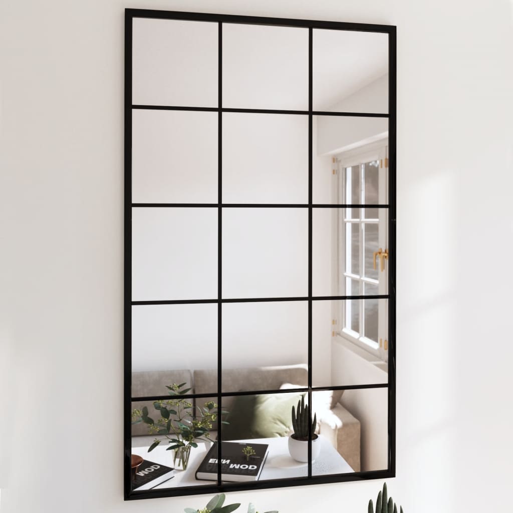 vidaXL Espejos de pared 2 uds metal negro 100x60 cm