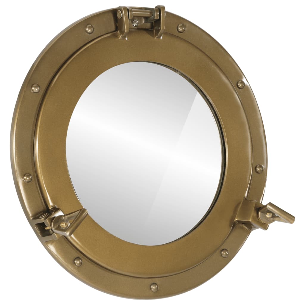 vidaXL Espejo de ojo de buey de pared aluminio y vidrio Ø38 cm