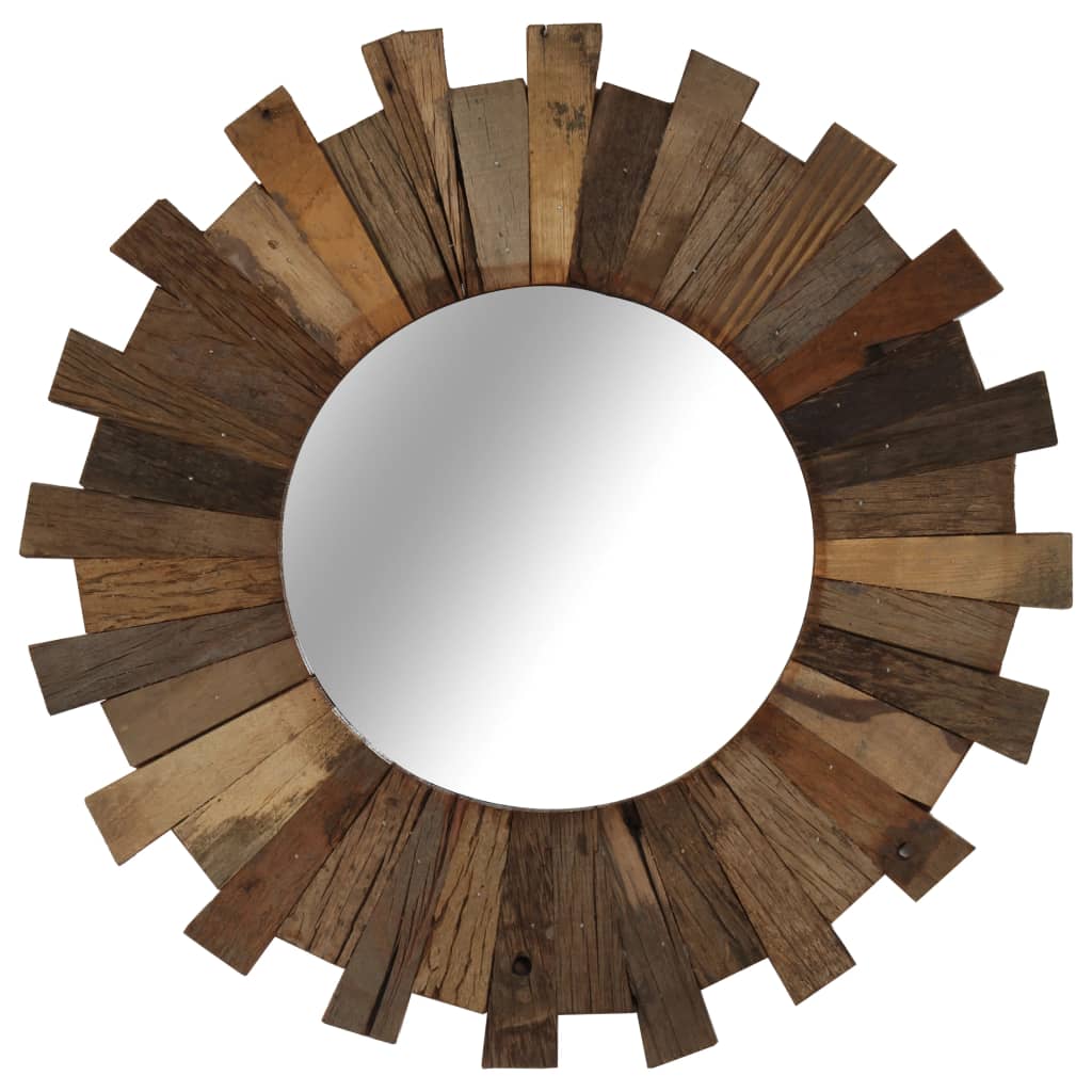 vidaXL Espejo de pared de madera reciclada maciza 50 cm
