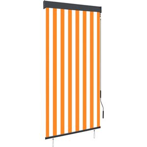 vidaXL Estor enrollable de exterior blanco y naranja 80x250 cm