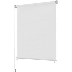 vidaXL Persiana enrollable de exterior HDPE blanca 60x140 cm