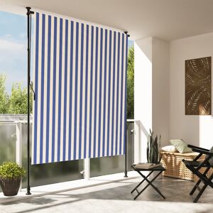 vidaXL Persiana enrollable exterior tela acero azul blanco 200x270 cm