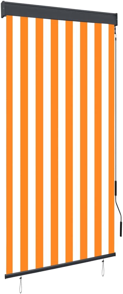 vidaXL Estor enrollable de exterior blanco y naranja 80x250 cm