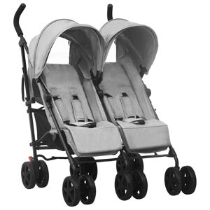 vidaXL Carrito para gemelos de acero gris claro