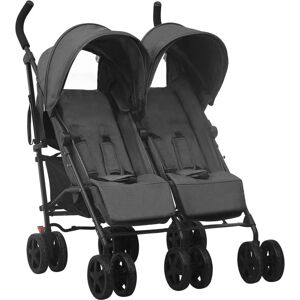 vidaXL Carrito para gemelos de acero gris antracita