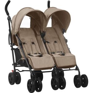 vidaXL Carrito para gemelos de acero gris taupe