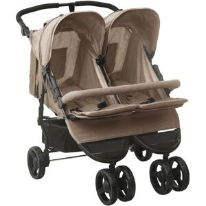 vidaXL Carrito para gemelos de acero gris taupe