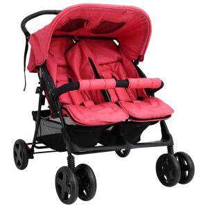 vidaXL Carrito para gemelos de acero rojo