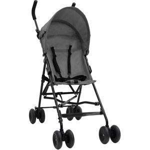 vidaXL Silla de paseo de bebé acero gris claro y negro