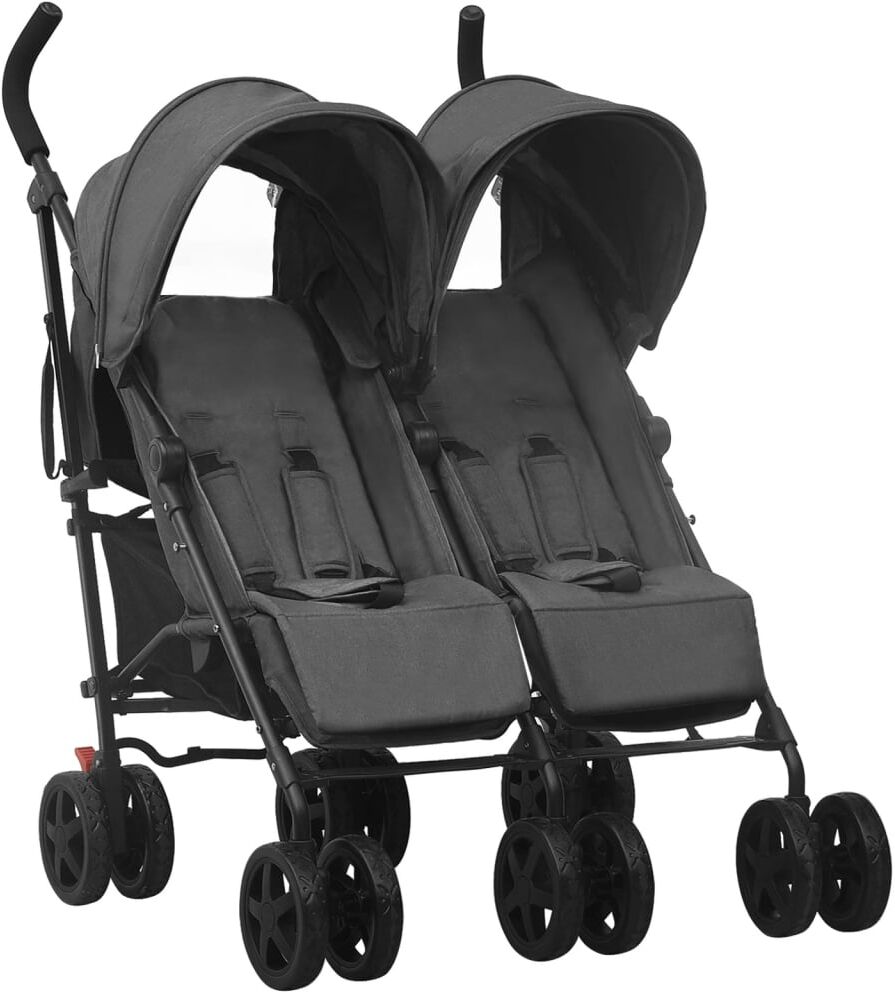 vidaXL Carrito para gemelos de acero gris antracita