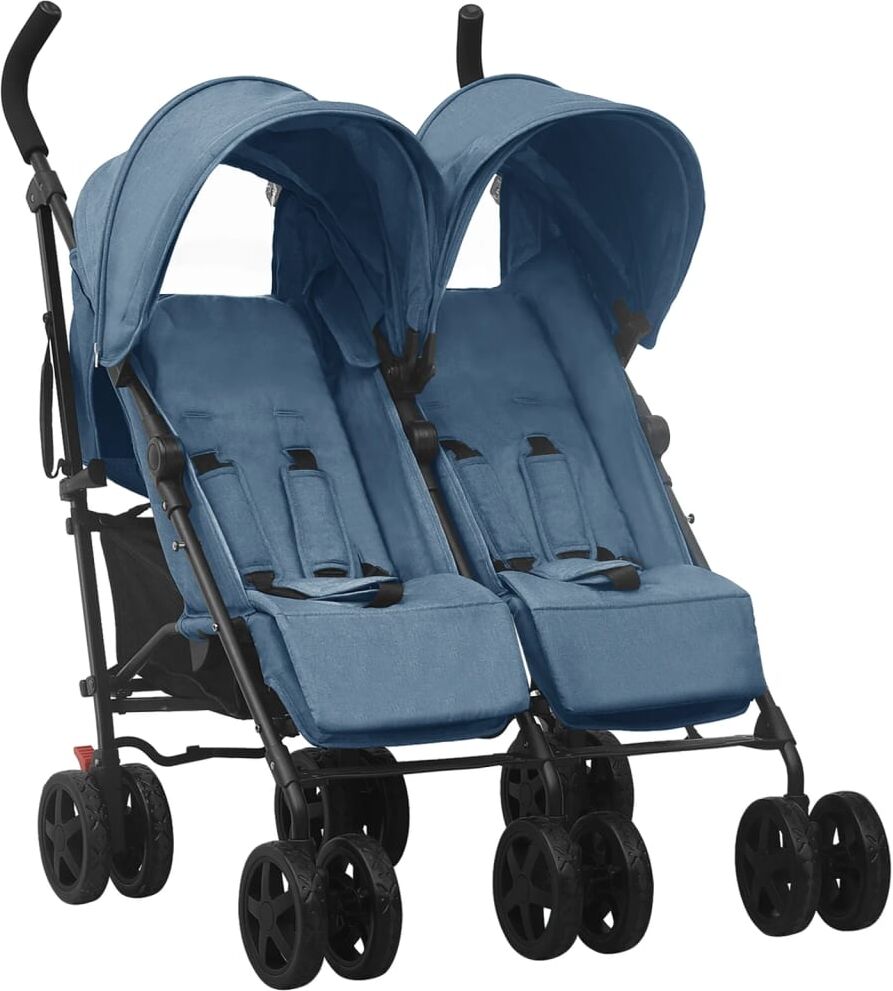 vidaXL Carrito para gemelos de acero azul marino