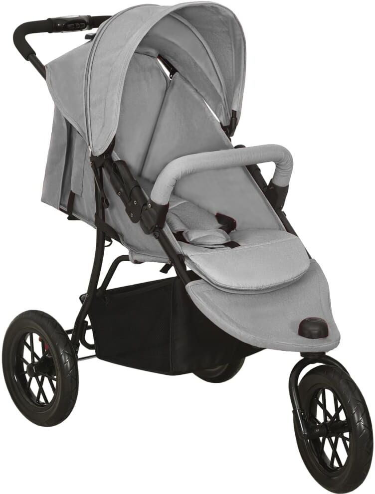 vidaXL Carrito de bebés de acero gris claro