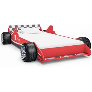 vidaXL Cama con forma de coche de carreras para niños 90x200 cm roja