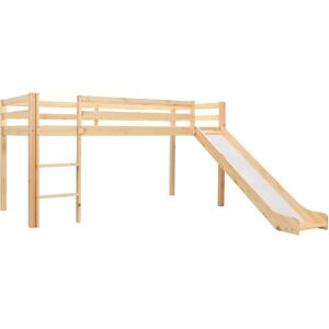 vidaXL Cama alta para niños tobogán y escalera madera pino 97x208 cm