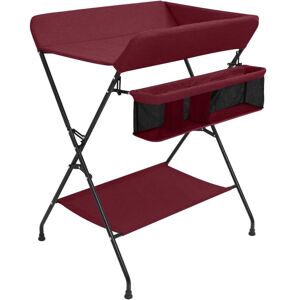 vidaXL Mesa cambiadora de hierro rojo