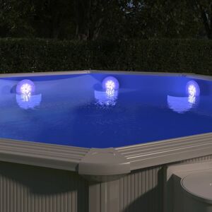 vidaXL Lámpara LED sumergible flotante piscina mando distancia blanco