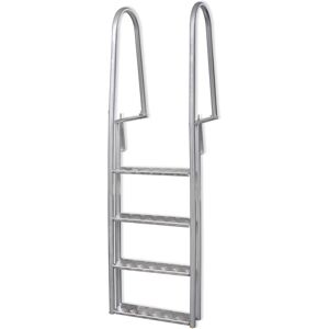 vidaXL Escalera para piscina/muelle con 4 peldaños aluminio 167 cm