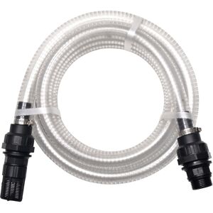 vidaXL Manguera de succión con conectores 7 m 22 mm blanca