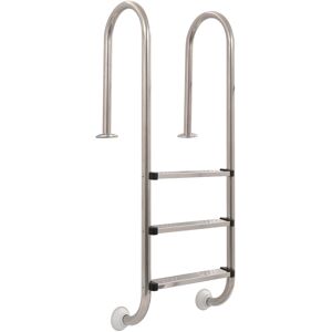 vidaXL Escalera de piscina 3 peldaños acero inoxidable 304 120 cm