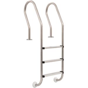 vidaXL Escalera para piscina 3 peldaños acero inoxidable 304 120 cm