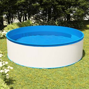 vidaXL Piscina de chapoteo skimmer colgante y bomba 350x90 cm blanco